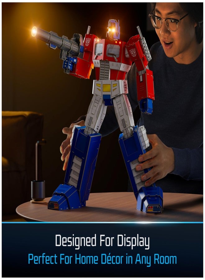 4D Build, Transformers Optimus Prime 3D Model Kit with LED Lights, Transformers Collectibles & Desk Décor, Building Toys, 321 Pieces, 3D Puzzles, Gift Ideas for Ages 12 & Up. - Image 5
